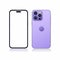 illustration of new iPhone 14 Pro Max in purple color mockup template vector