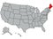 Illustration of New Maine. Vector map of the USA in gray color. Contours of the United States of America. Territory of the US