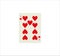 Illustration of nine of hearts playing card isolated on a white background