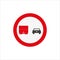 Illustration of a No overtaking by heavy goods vehicles sign icon isolated on a white background