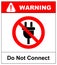 Illustration of a not allowed icon with a plug