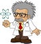 Illustration of nutty science professor