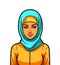 Illustration ofa stylish Muslim woman in a hijab