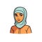 Illustration ofa stylish Muslim woman in a hijab