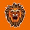 Illustration of orange lion head vector illustration