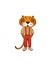 a illustration orange tiger in red pants and beige shirt and boots