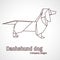 Illustration of origami dog dachshund