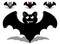 Illustration pack 4 happy bats with two colors and texture. in HD.