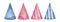 Illustration pack of different birthday party cone hats.