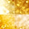 Illustration pack of the golden Christmas backgrounds with bokeh lights