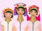 Illustration of padaung women