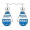 Illustration of a pair of blue knitted mittens isolated on a white background looks like a christmas balls for decoration