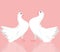 Illustration of pair of white doves.