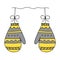 Illustration of a pair of yellow and gray knitted mittens isolated on a white background looks like a christmas balls for