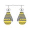 Illustration of a pair of yellow and gray knitted mittens isolated on a white background looks like a christmas balls for