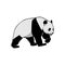 Illustration Of Panda Walking with Angry face.