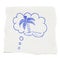 Illustration of a paper with a thought bubble with a palm tree on a white background