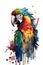 Illustration parrot in watercolor. Animal on a white background, generative AI