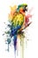 Illustration parrot in watercolor. Animal on a white background, generative AI