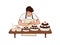 Illustration of Passionate Baker Crafting Delectable Cakes