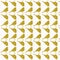 Illustration of a pattern of golden birds isolated on a white background