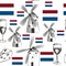 Illustration pattern with mills. Holland flag and cheese
