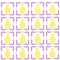 Illustration of a pattern of pineapples in purpleframes isolated on a white background