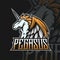 Illustration of a Pegasus logo for a digital sports team