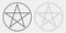 Illustration of a Pentagram, a five-pointed star in a circle. Esoteric or magic symbol of Occultism and Witchcraft. Isolated on