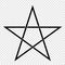 Illustration of a Pentagram, a five-pointed star. Esoteric or magic symbol of Occultism and Witchcraft. Isolated on transparent