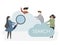 Illustration of people with cloud search