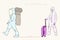 Illustration of People practicing Social Distancing or Physical Distancing during COVID-19 pandemic, Coronavirus changes our way o