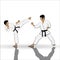 A illustration of people practicing taekwondo in Thai.