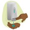 Illustration of a person doing hand hygiene with cleaning product, afro descendant
