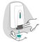 Illustration of a person doing hand hygiene with cleaning product, art line
