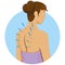 Illustration person receiving acupuncture, alternative treatment, Chinese medicine