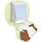 Illustration of a person taking a paper towel or napkin from a container, African descendant