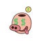 illustration piggy bank cartoon