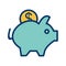 Illustration Piggy Bank Icon For Personal And Commercial Use.