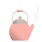 Illustration of a pink hot teapot.