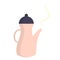 Illustration of a pink hot teapot.