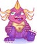 Illustration of pink and violet idle monster with horns