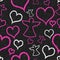 Illustration pink and white angels and hearts background that is repeat and seamless