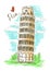 Illustration of Pisa tower