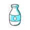 Illustration of plastic milk bottle. Cartoon icon.