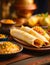 Illustration of a plate of Tamales, a typical dish of Mexican cuisine. Illustration made with AI