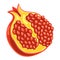 Illustration of pomegranate. Ripe fruit. Object for food industry.