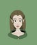 illustration. portrait of a fabulous and mythical creature, a cute cute wood elf with long ears and a braided hairstyle in a green