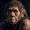 Illustration portrait of a Neanderthal