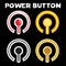 illustration of power button with 4 different colors plus black background